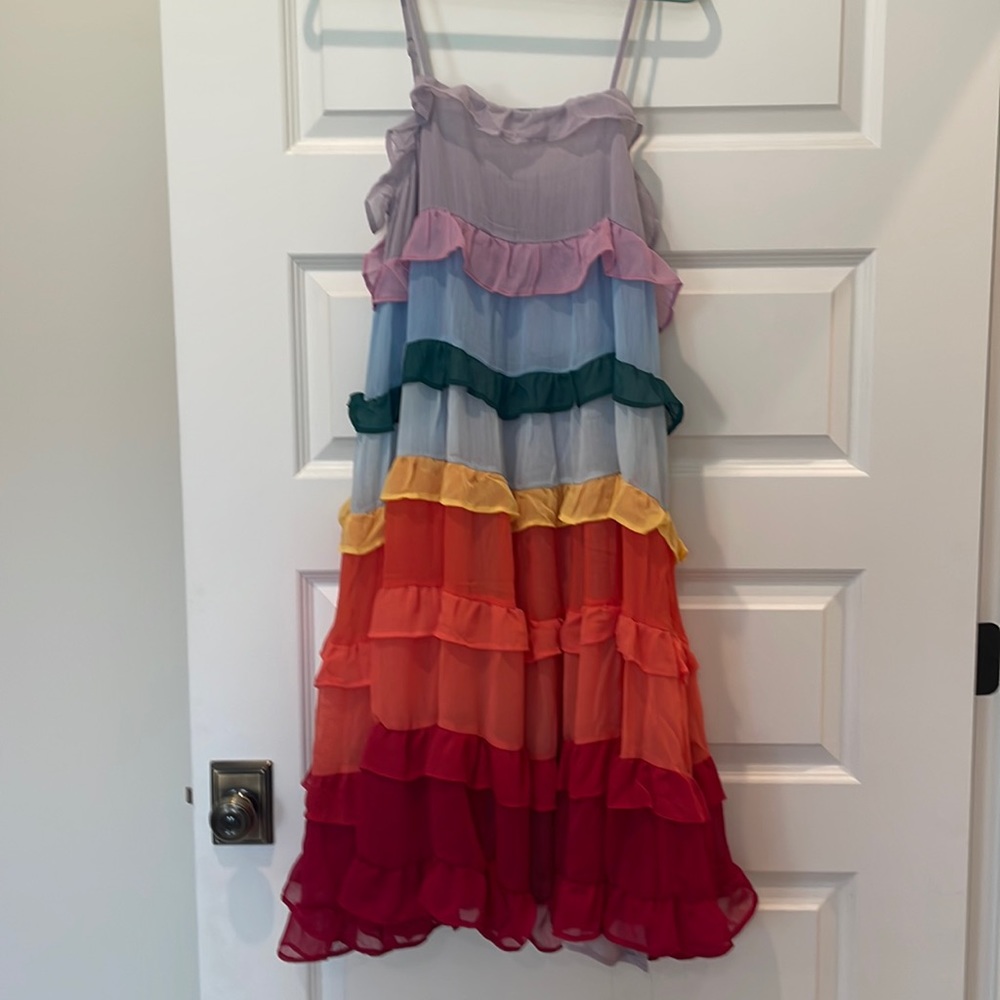 Storia Rainbow tiered dress NWT